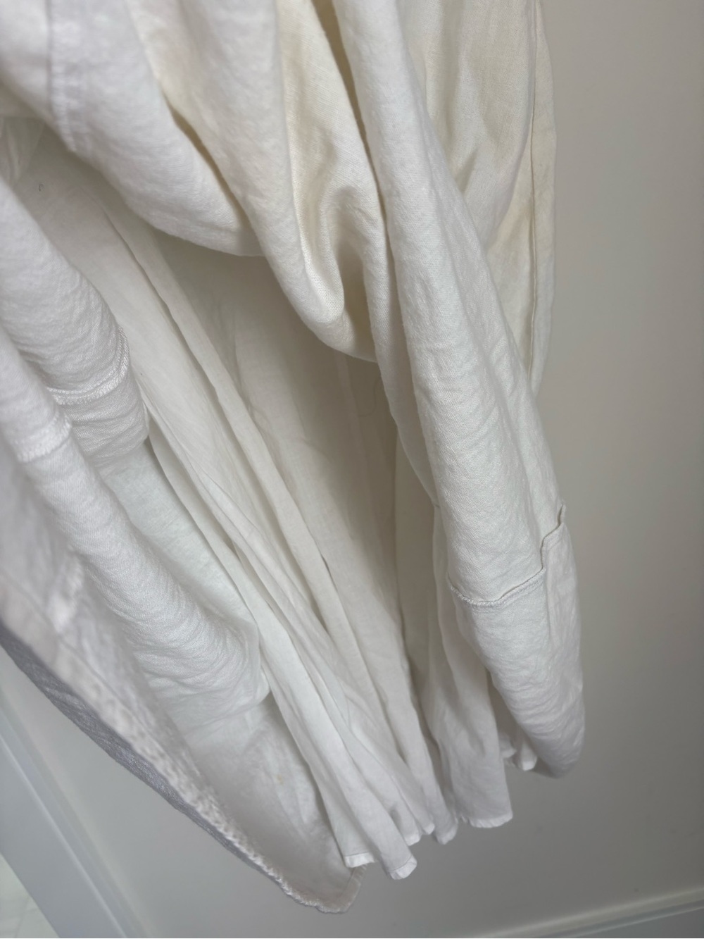 Gap White Linen V-Neck Puff Sleeve Midi Dress - Size 6 - Summer Boho Cottage - Picture 9 of 9